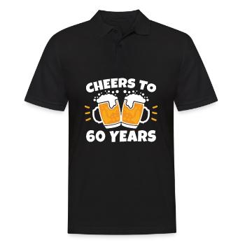 Geschenk 60. Geburtstag - Sechzigster 60 Jahre Alt - Männer Poloshirt - Schwarz - Vorne - Kai (181cm)