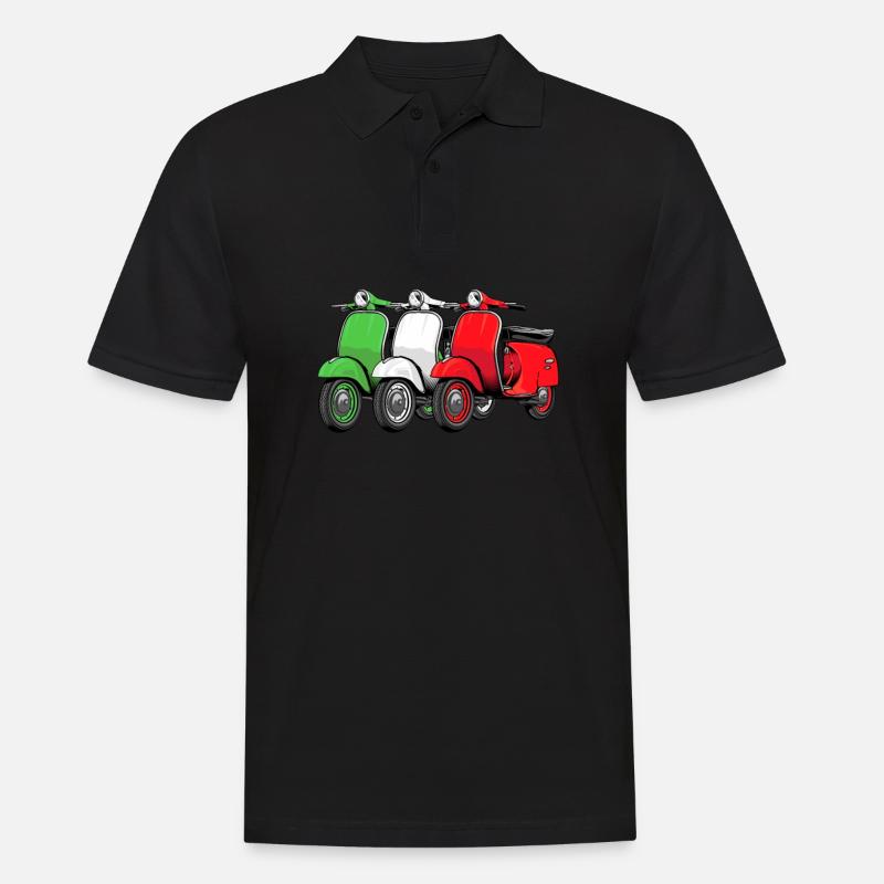 Motorroller Mofa Moped Roller - Männer Poloshirt - Schwarz