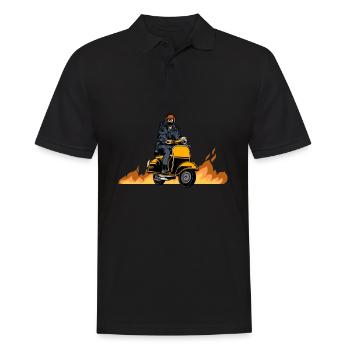 Scooter Mofa Moped Roller - Men's Polo Shirt - black - Front - Kai (181cm)