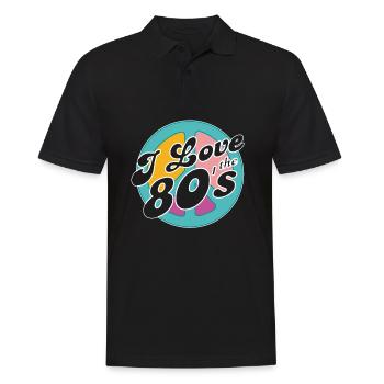 Retro 80s Era Vintage Eighties 80s - Men's Polo Shirt - black - Front - Kai (181cm)