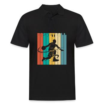 Retro Basketball Streetball - Männer Poloshirt - Schwarz - Vorne - Kai (181cm)