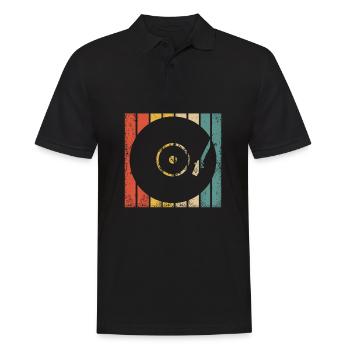 Retro Vinyl Record Record Collector - Men's Polo Shirt - black - Front - Kai (181cm)