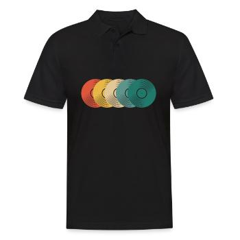Retro Vinyl Record Record Collector - Men's Polo Shirt - black - Front - Kai (181cm)