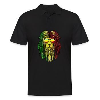 Reggae Musique Lion Rasta Rastafari - Polo Homme - noir - Devant - Kai (181cm)