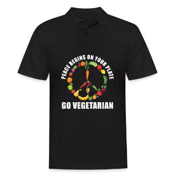 Veggie Vegetables Vegetarian Vegetarian - Men's Polo Shirt - black - Front - Kai (181cm)
