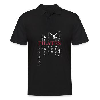 Pilates - Men's Polo Shirt - black - Front - Kai (181cm)