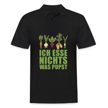 Veggie Gemüse Vegetarisch Vegetarier - Männer Poloshirt - Schwarz - Vorne - Kai (181cm)