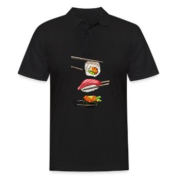 Sushi - Männer Poloshirt - Schwarz - Vorne - Kai (181cm)