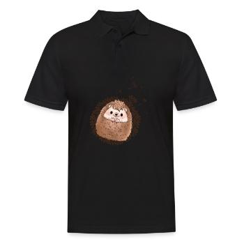 Igel - Männer Poloshirt - Schwarz - Vorne - Kai (181cm)