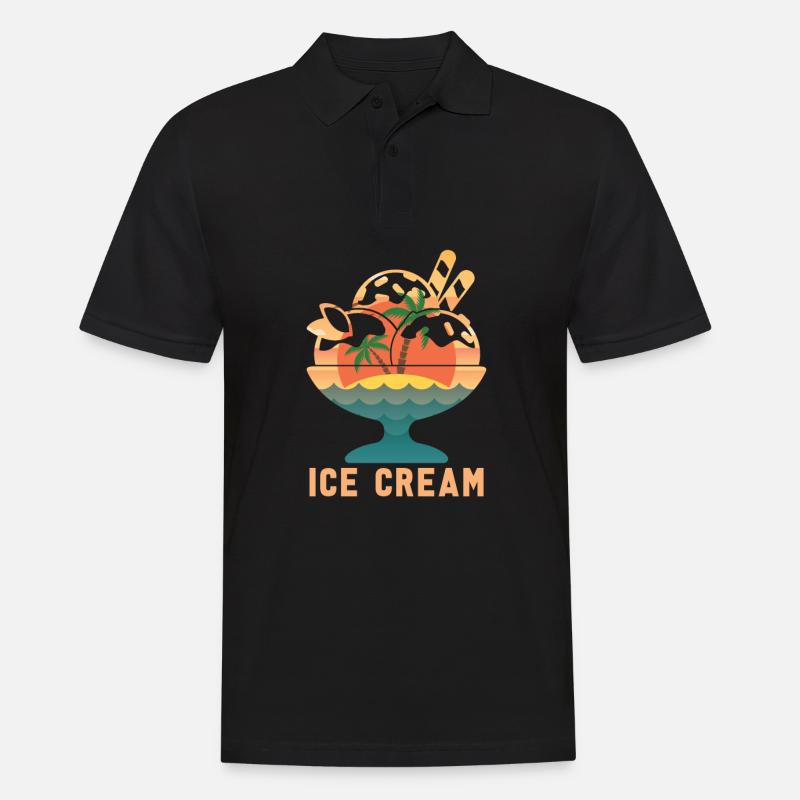 Eis Eiscreme - Männer Poloshirt - Schwarz