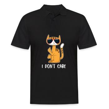 Katze Mietzekatze Hauskatze - Männer Poloshirt - Schwarz - Vorne - Kai (181cm)