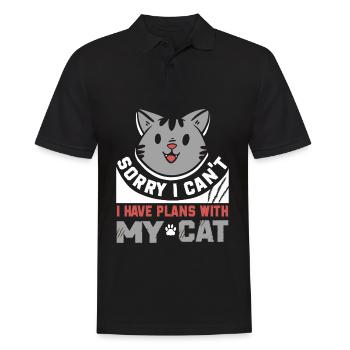 Katze Mietzekatze Hauskatze - Männer Poloshirt - Schwarz - Vorne - Kai (181cm)