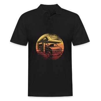 Retro Camper Bus Caravan Vintage Camper Bus - Men's Polo Shirt - black - Front - Kai (181cm)
