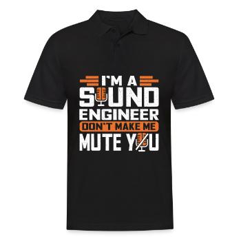 Tontechniker Sound Audio Engineer - Männer Poloshirt - Schwarz - Vorne - Kai (181cm)