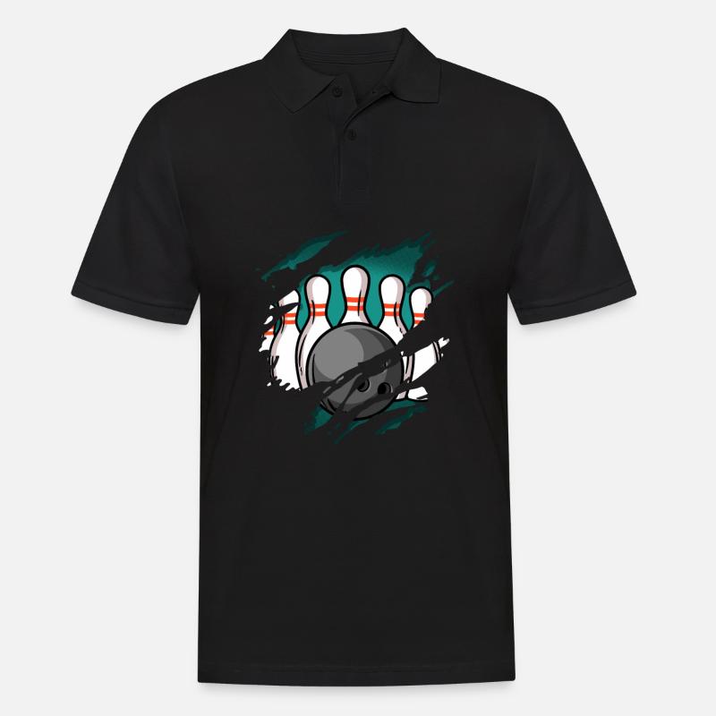 Bowling - Männer Poloshirt - Schwarz
