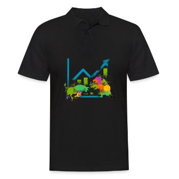 Stock Day Trading Exchange Forex Stock Trader - Men's Polo Shirt - black - Front - Kai (181cm)
