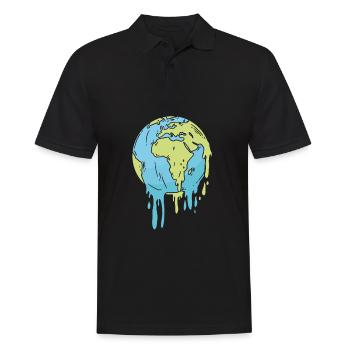 Changement climatique Lutte contre le changement climatique Réchauffement climatique Planète terre - Polo Homme - noir - Devant - Kai (181cm)