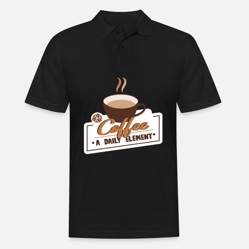 Kaffee Kaffeetrinker Kaffeeliebhaber - Männer Poloshirt - Schwarz