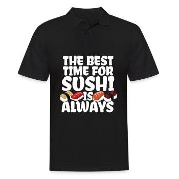 Sushi - Männer Poloshirt - Schwarz - Vorne - Kai (181cm)