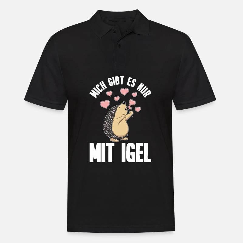 Igel - Männer Poloshirt - Schwarz