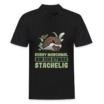 Igel - Männer Poloshirt - Schwarz - Vorne - Kai (181cm)