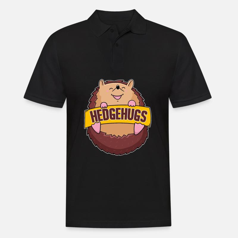 Igel - Männer Poloshirt - Schwarz