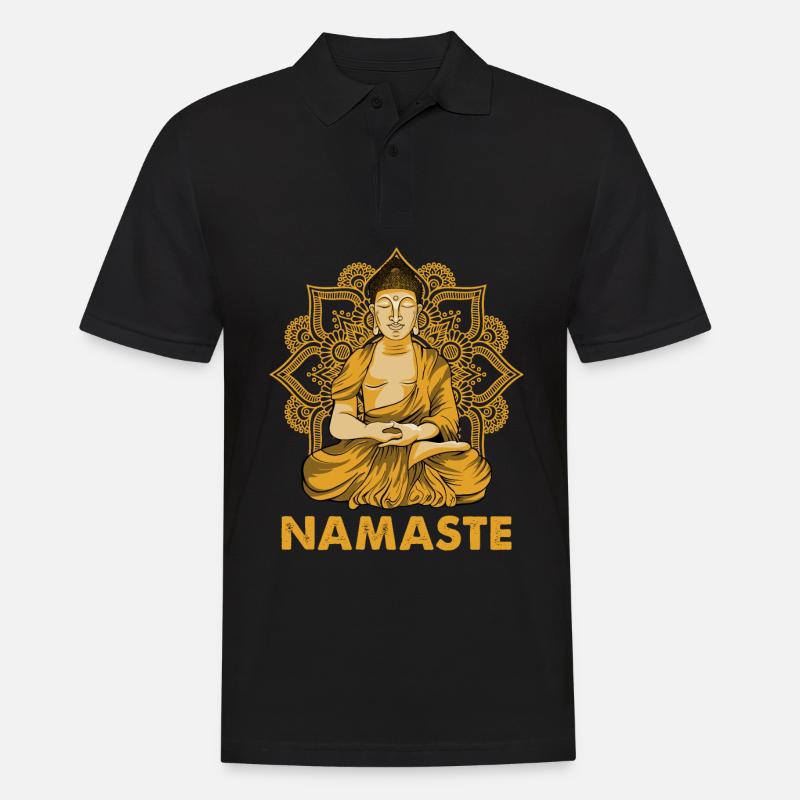 Buddha Buddhist Buddhismus - Männer Poloshirt - Schwarz