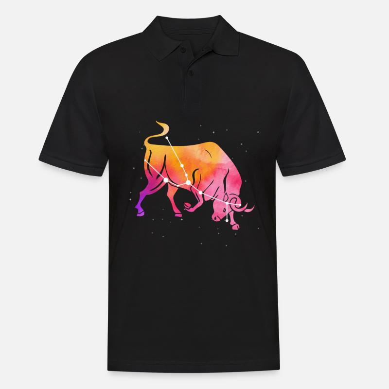 Widder Sternzeichen Horoskop Astrologie - Männer Poloshirt - Schwarz