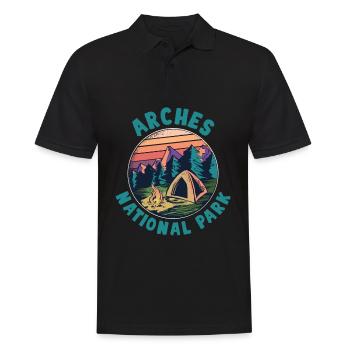 USA Amerika Nationalpark - Männer Poloshirt - Schwarz - Vorne - Kai (181cm)