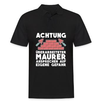 Maurer Maurermeister Bauarbeiter Handwerker - Männer Poloshirt - Schwarz - Vorne - Kai (181cm)