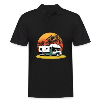 Wohnwagen Wohnmobil Caravan Camper - Männer Poloshirt - Schwarz - Vorne - Kai (181cm)