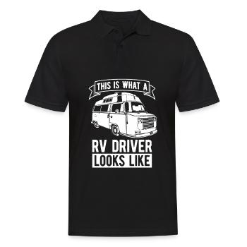 Wohnwagen Wohnmobil Caravan Camper - Männer Poloshirt - Schwarz - Vorne - Kai (181cm)
