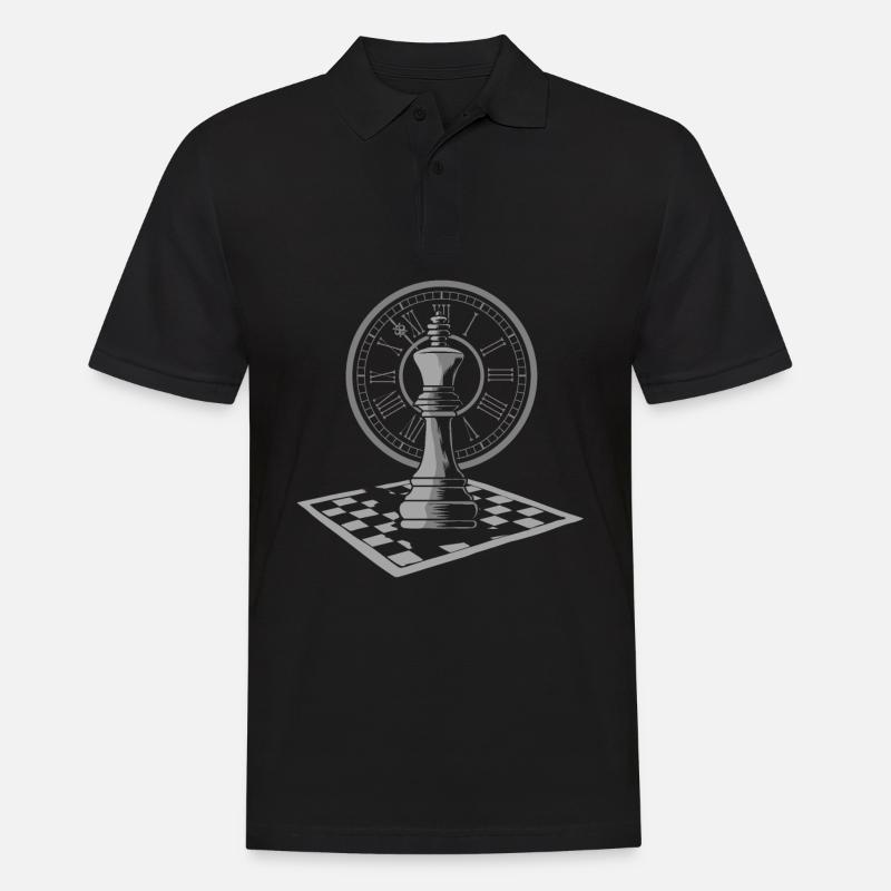 Schach Schachfigur - Männer Poloshirt - Schwarz
