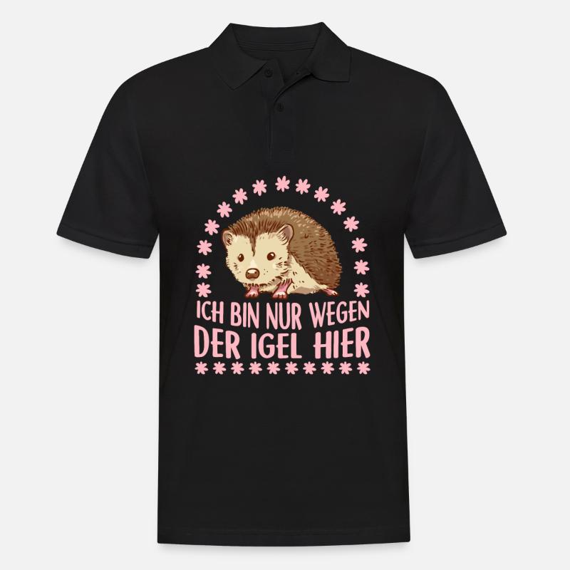 Igel - Männer Poloshirt - Schwarz