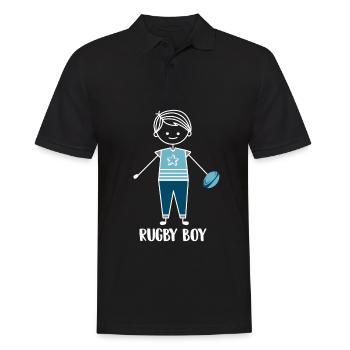 Rugby - Männer Poloshirt - Schwarz - Vorne - Kai (181cm)