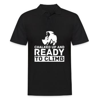 Klettern Bergsport Kletterer - Männer Poloshirt - Schwarz - Vorne - Kai (181cm)