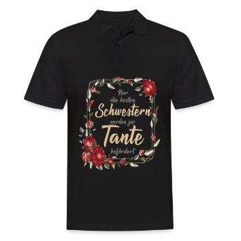 Beste Schwester zur Tante befördert Schwanger - Männer Poloshirt - Schwarz - Vorne - Kai (181cm)