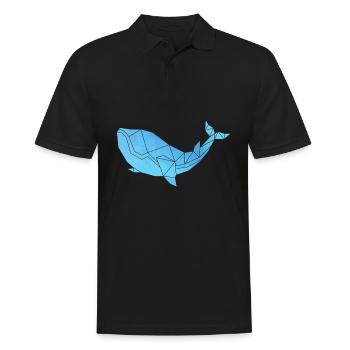 Baleine Origami Protection des animaux marins Sauvons les baleines - Polo Homme - noir - Devant - Kai (181cm)