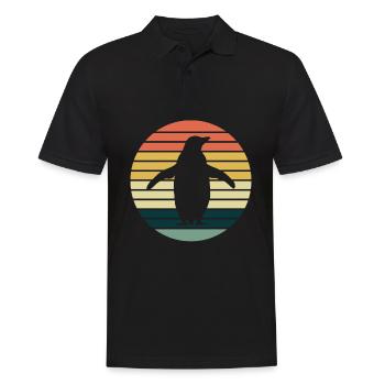 Pingouin rétro pingouin - Polo Homme - noir - Devant - Kai (181cm)