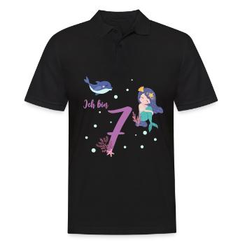 siebter Geburtstag 7 Jahre alt Geburtstagsshirt - Männer Poloshirt - Schwarz - Vorne - Kai (181cm)