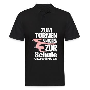 Turnen Schule - Männer Poloshirt - Schwarz - Vorne - Kai (181cm)