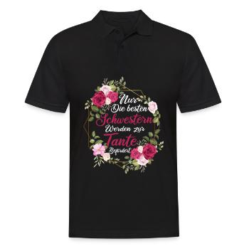 Schwanger Schwangerschaft Tante Schwester Geschenk - Männer Poloshirt - Schwarz - Vorne - Kai (181cm)
