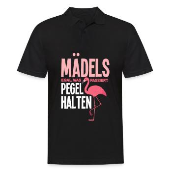 Mädels Pegel Halten Flamingo Party Gruppe Alkohol - Männer Poloshirt - Schwarz - Vorne - Kai (181cm)