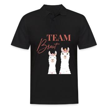 TEAM Braut Bride Alpaka Lama JGA Junggesellin - Männer Poloshirt - Schwarz - Vorne - Kai (181cm)