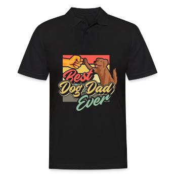 Best Dog Dad Ever Vintage Bester Hunde Papa Vater - Männer Poloshirt - Schwarz - Vorne - Kai (181cm)