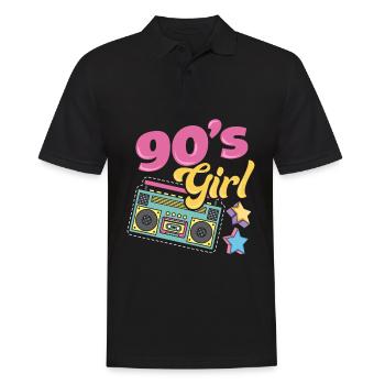 90s party outfit costume disguise 90s - Men's Polo Shirt - black - Front - Kai (181cm)