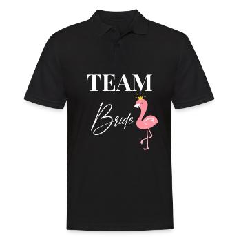 Team Bride Bride Flamingo Flamingos Engagement JGA - Polo Homme - noir - Devant - Kai (181cm)
