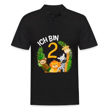 2. Geburtstag Geburtstagsshirt Dschungel Zweiter - Männer Poloshirt - Schwarz - Vorne - Kai (181cm)