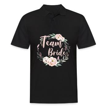 Team Bride Bride Flower Wreath Flowers Engagement JGA - Men's Polo Shirt - black - Front - Kai (181cm)