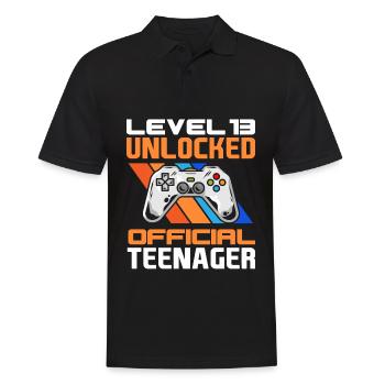 13e anniversaire garçon adolescent anniversaire gamer - Polo Homme - noir - Devant - Kai (181cm)